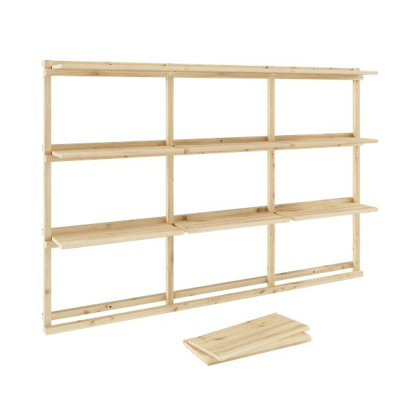 Stenska polica iz masivnega bora v naravni barvi 192x127 cm Groove – Karup Design-image-4