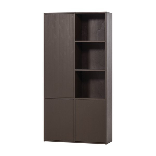 Temno rjava modularna omarica iz masivnega bora 108x215 cm Meggy – WOOOD