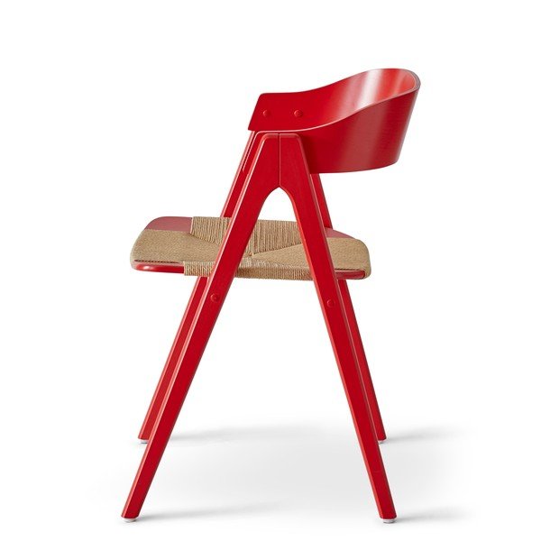 Jedilni stol iz rdečega bukovega lesa s sedežem iz ratana Findahl by Hammel Mette-image-1