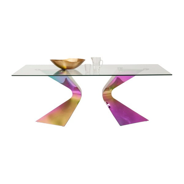 Jedilna miza z mavrično jekleno konstrukcijo Kare Design Gloria, 200 x 100 cm