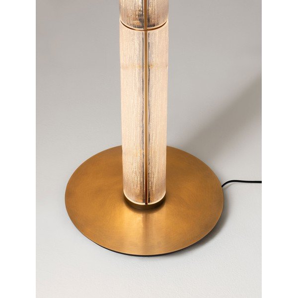 Medeninasta kovinska LED stoječa svetilka s steklenim senčilom (višina 165,5 cm) Gloree – Nova Luce-image-3