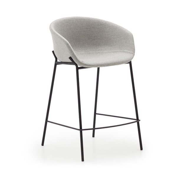 Svetlo sivi barski stoli v kompletu 2 ks (višina sedeža 65 cm) Yvette – Kave Home