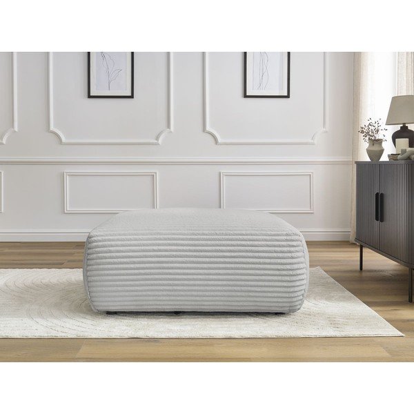 Svetlo siv tabure iz rebrastega žameta Lucien – Bobochic Paris-image-1