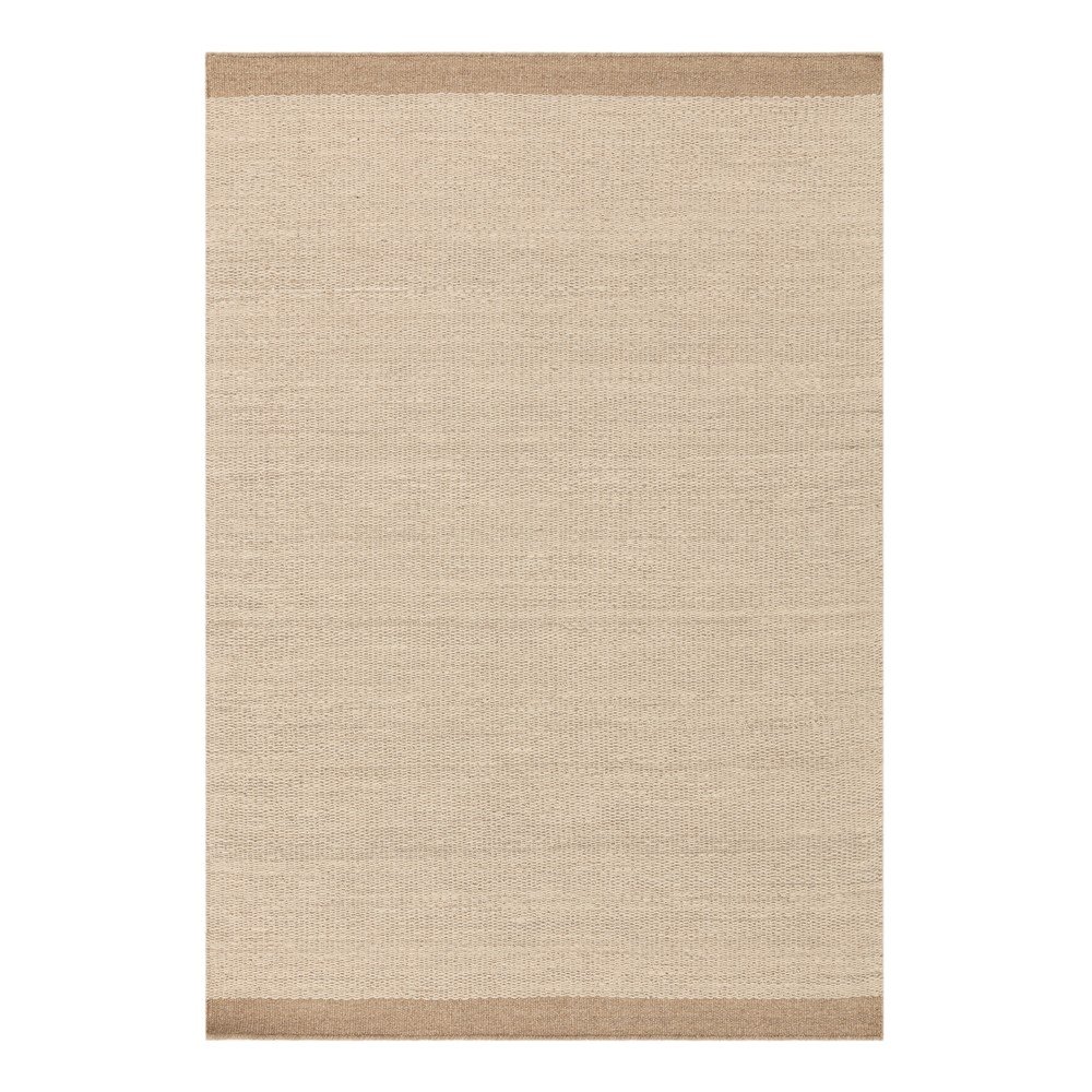 Bež/kremno bela ročno tkana volnena preproga Lima Sand