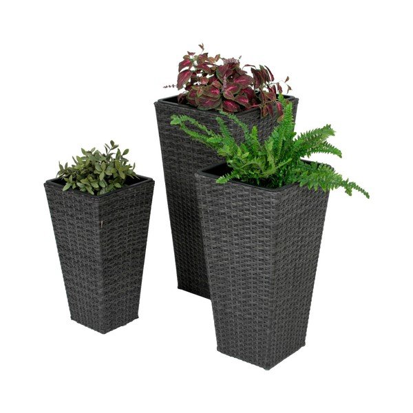 Cvetlični lonci v kompletu 3 ks iz umetnega ratana Camelia – Garden Pleasure-image-1