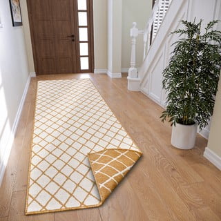 Oker/bela zunanja preproga 80x350 cm Malaga – NORTHRUGS