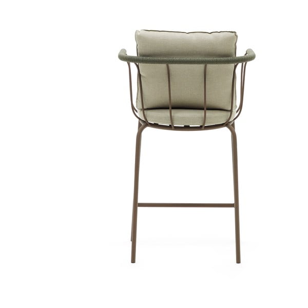 Svetlo zeleni vrtni barski stolček Salguer - Kave Home-image-4