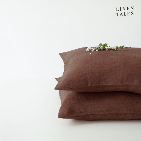 Lanena prevleka za vzglavnik 50x70 cm Chocolate – Linen Tales