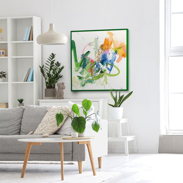 Slika z ročno naslikanimi elementi 102x102 cm Confidential Green – Malerifabrikken-image-1