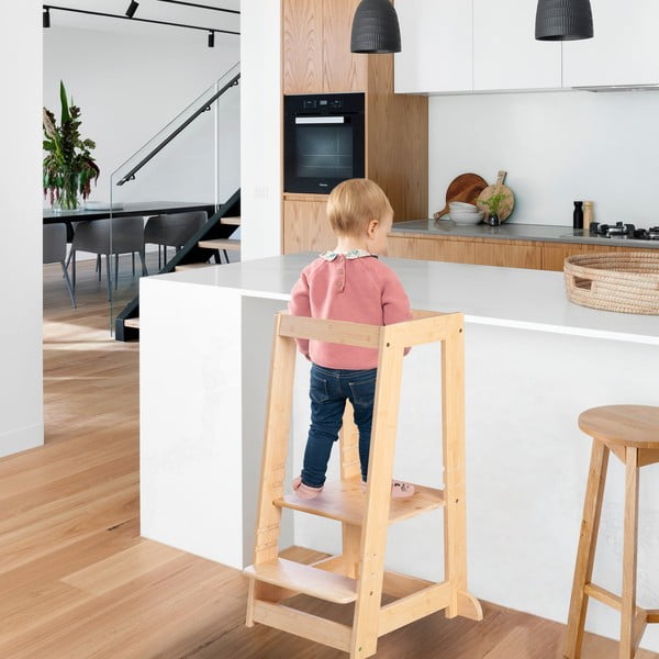 Bambusov stolček pomagalček v naravni barvi – Roba-image-2