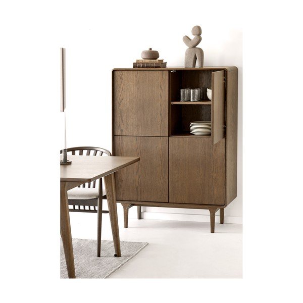 Temno rjava omarica v hrastovem dekorju 100x140x40 cm Darwin – House Nordic-image-2
