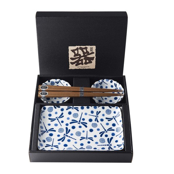 6-delni komplet modro-belih keramičnih posod za suši MIJ Blue Dragonfly-image-3