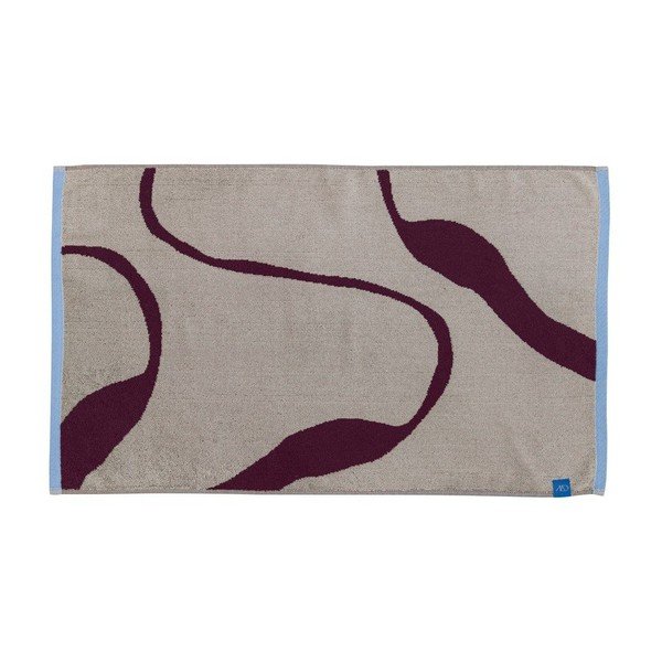 Bordo rdeča in sivo-bež kopalniška preproga za tuš kabino iz organskega bombaža 50x80 cm Nova Arte  – Mette Ditmer Denmark