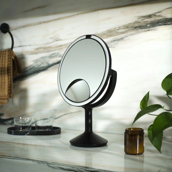 Kozmetično ogledalo z lučjo/povečevalno (5x povečava/10x povečava) ø 25 cm Trio Max – simplehuman-image-1