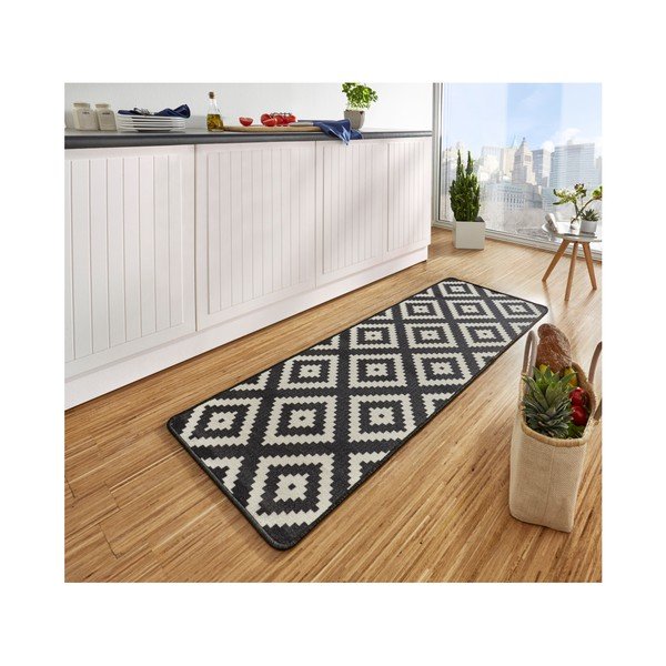 Črn kuhinjski tekač Hanse Home Loop Diamond, 67 x 180 cm-image-2