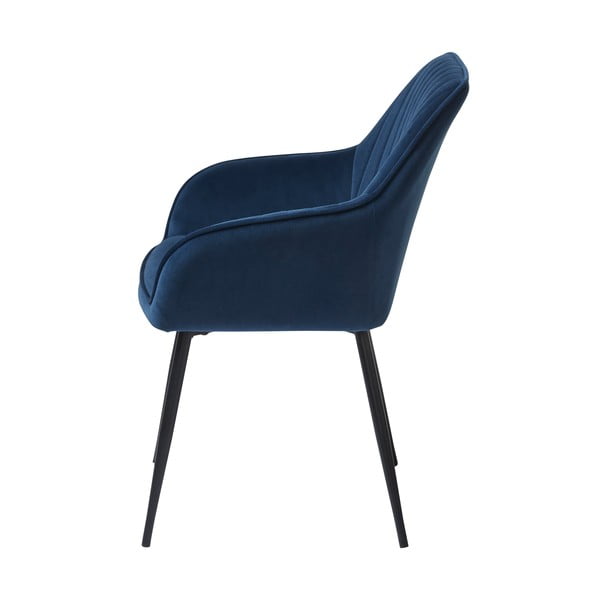 Temno modri oblazinjeni jedilni stoli v kompletu z nasloni za roke 2 ks Nolan Stripe – Unique Furniture-image-3