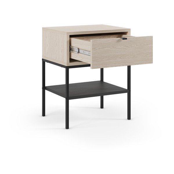 Nočna omarica v mat dekorju s policami v svetli naravni barvi Sali – Marckeric-image-3