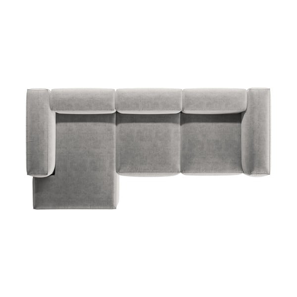 Svetlo siva kotna sedežna garnitura (levi kot/z ležalnikom) Bergamo – Cosmopolitan Design-image-3