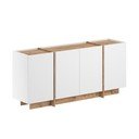 Bela komoda v borovem dekorju z luknjo za kable 180x80x45 cm Dorma – Kalune Design