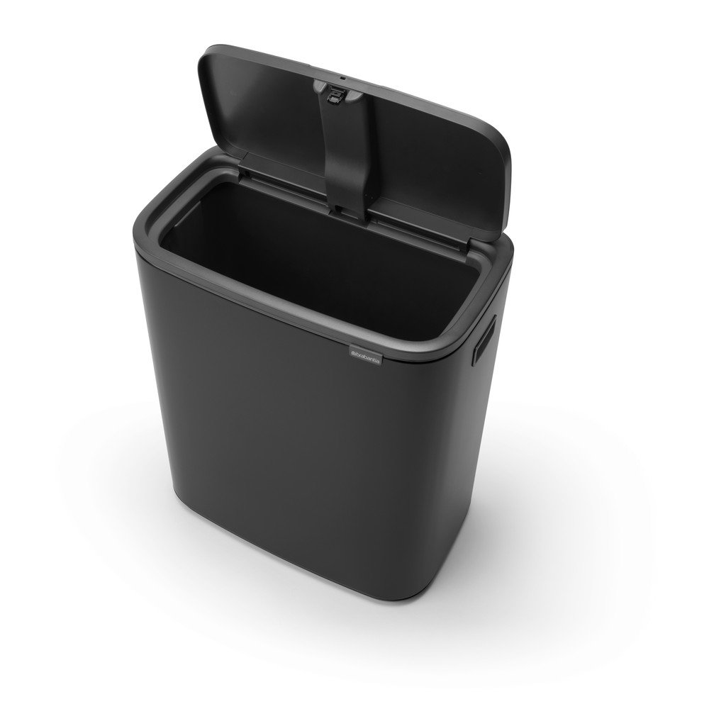 Mat črn jeklen koš za smeti na dotik 60 l Bo Touch Bin