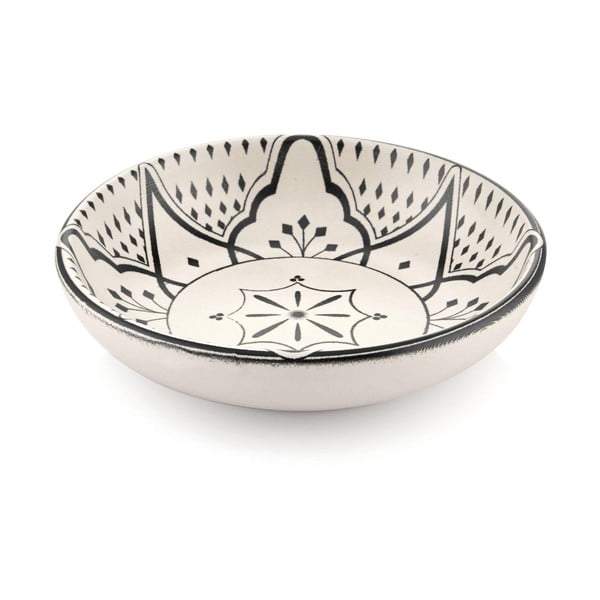 Komplet 2 krem porcelanastih skodelic s črnim ornamentom Mia Maroc, ⌀ 13 cm