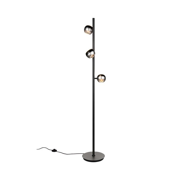 Črno-srebrna LED stoječa svetilka (višina 150 cm) Orbit – Trio Select-image-4
