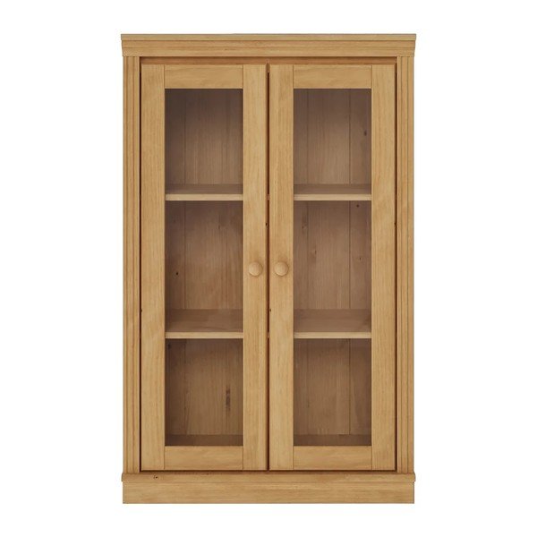 Vitrina iz masivnega bora v svetli naravni barvi 74x118x35 cm Anita – Støraa
