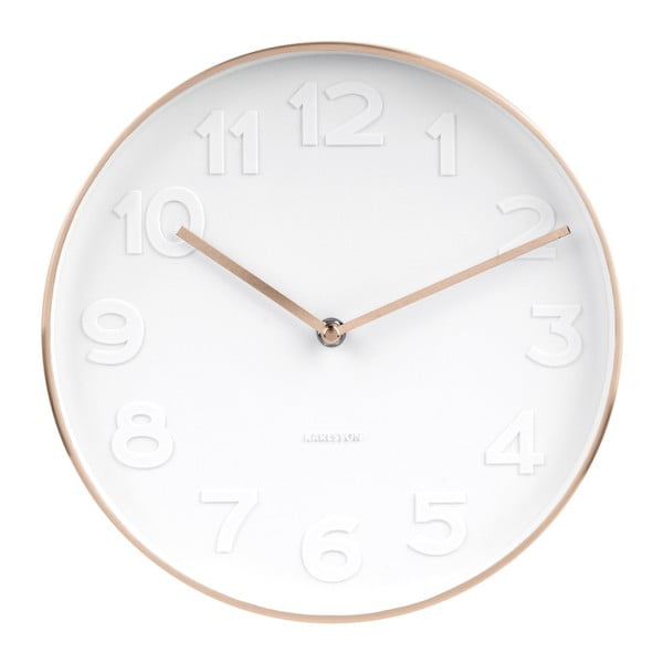 Stenska ura z bakrenimi detajli Karlsson Mr. White, ⌀ 28 cm