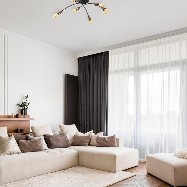 Črna stropna svetilka 67x67 cm Banana – Opviq lights-image-1