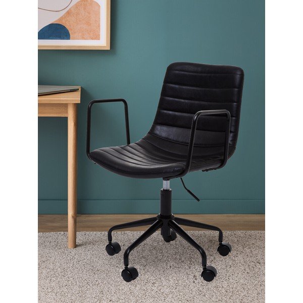 Črn pisarniški stol iz umetnega usnja Forbes – Premier Housewares-image-3