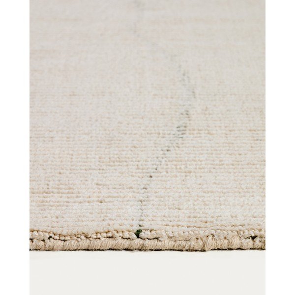 Kremno bela ročno tkana preproga 200x300 cm Lisdan – Kave Home-image-1
