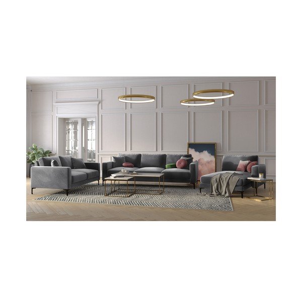 Siva žametna zofa Kooko Home Harmony, 158 cm-image-4