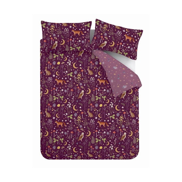 Vijolična posteljnina za zakonsko posteljo 200x200 cm Enchanted Twilight – Catherine Lansfield