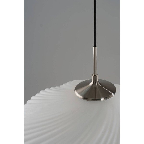 Bela/v srebrni barvi zatemnitvena viseča svetilka iz opalnega stekla ø 50 cm Meringue – Jotex-image-3