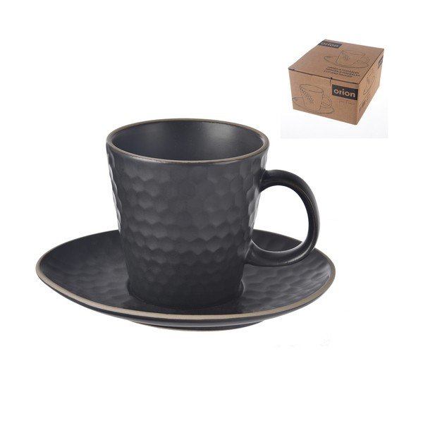 Črna keramična skodelica za kapučino 250 ml Tea Time – Orion-image-3