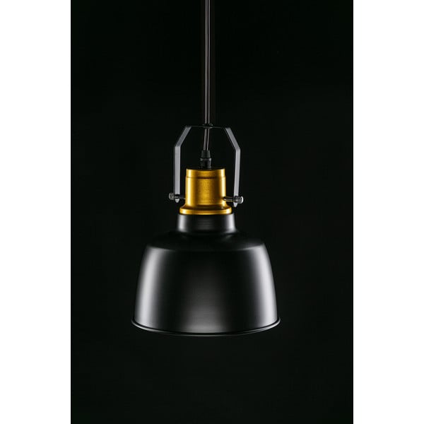 Črno-zlata viseča svetilka s kovinskim senčilom ø 22 cm Monroe – GTV-image-3