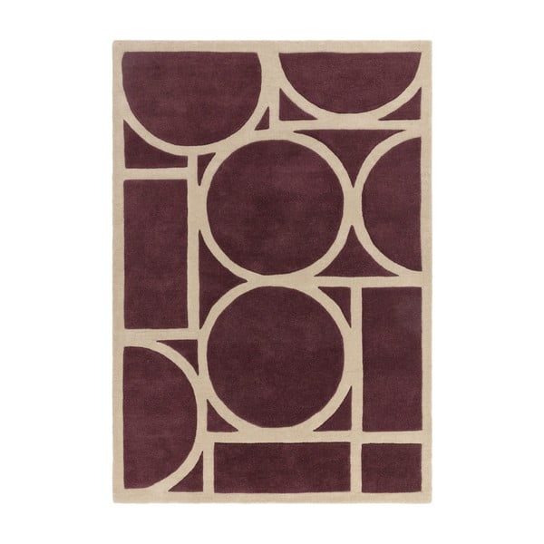 Temno rjava volnena preproga 120x170 cm Metro Plum – Asiatic Carpets