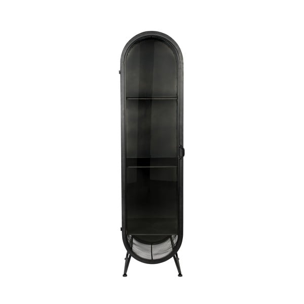 Črna kovinska vitrina 46x181 cm Oval – Dutchbone