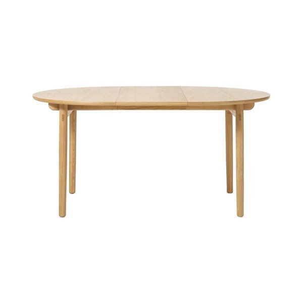 Okrogla raztegljiva jedilna miza v hrastovem dekorju ø 120 cm Carno – Unique Furniture-image-2