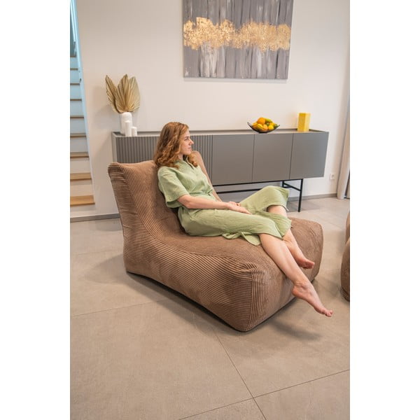 Opečnato oranžna vreča za sedenje iz rebrastega žameta Lounge 100 – SLOWDOWN-image-1