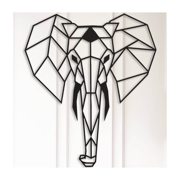 Črna stenska dekoracija Elephantino