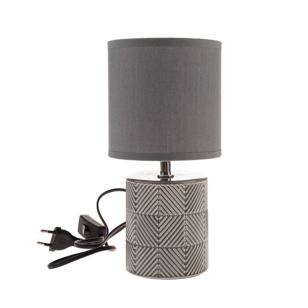 Siva namizna svetilka s tekstilnim senčilom (višina 27 cm) – Dakls-image-1