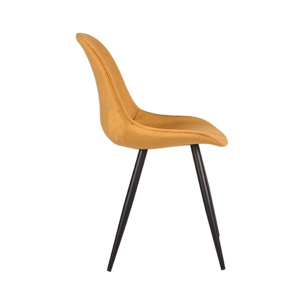 Gorčično rumeni žametni jedilni stoli v kompletu 2 ks Capri  – LABEL51-image-4