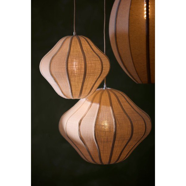 Kremno bela viseča svetilka s tekstilnim senčilom ø 10 cm Sukau – Light & Living-image-1
