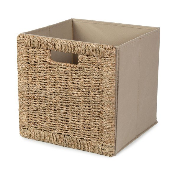 Škatla za shranjevanje iz morske trave v naravni barvi 30x30x30 cm – Compactor-image-1