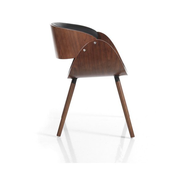 Črn/temno rjav oblazinjen jedilni stol z nasloni za roke Visby Evo – Tomasucci-image-2