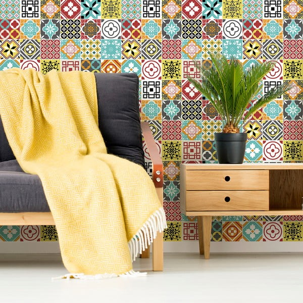 Set 24 stenskih nalepk Ambiance Montecito 15 x 15 cm-image-4