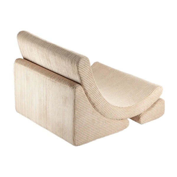 Svetlo rjav otroški fotelj iz rebrastega žameta Moon – Wigiwama-image-2