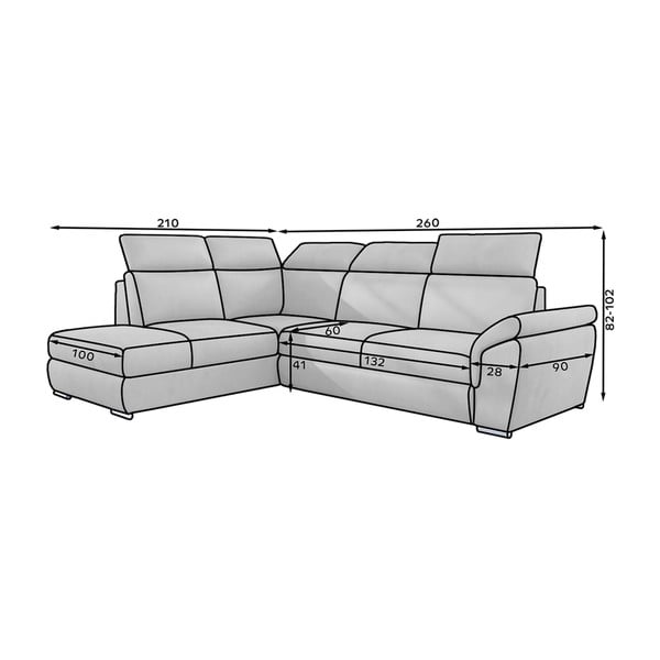 Bež žametna raztegljiva/s prostorom za shranjevanje kotna sedežna garnitura (levi kot/v obliki črke L) Loreto – ELTAP-image-2