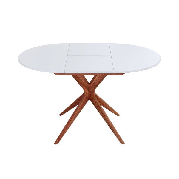 Okrogla raztegljiva jedilna miza z dodatno ploščo ø 90 cm Jubi – Ragaba-image-2